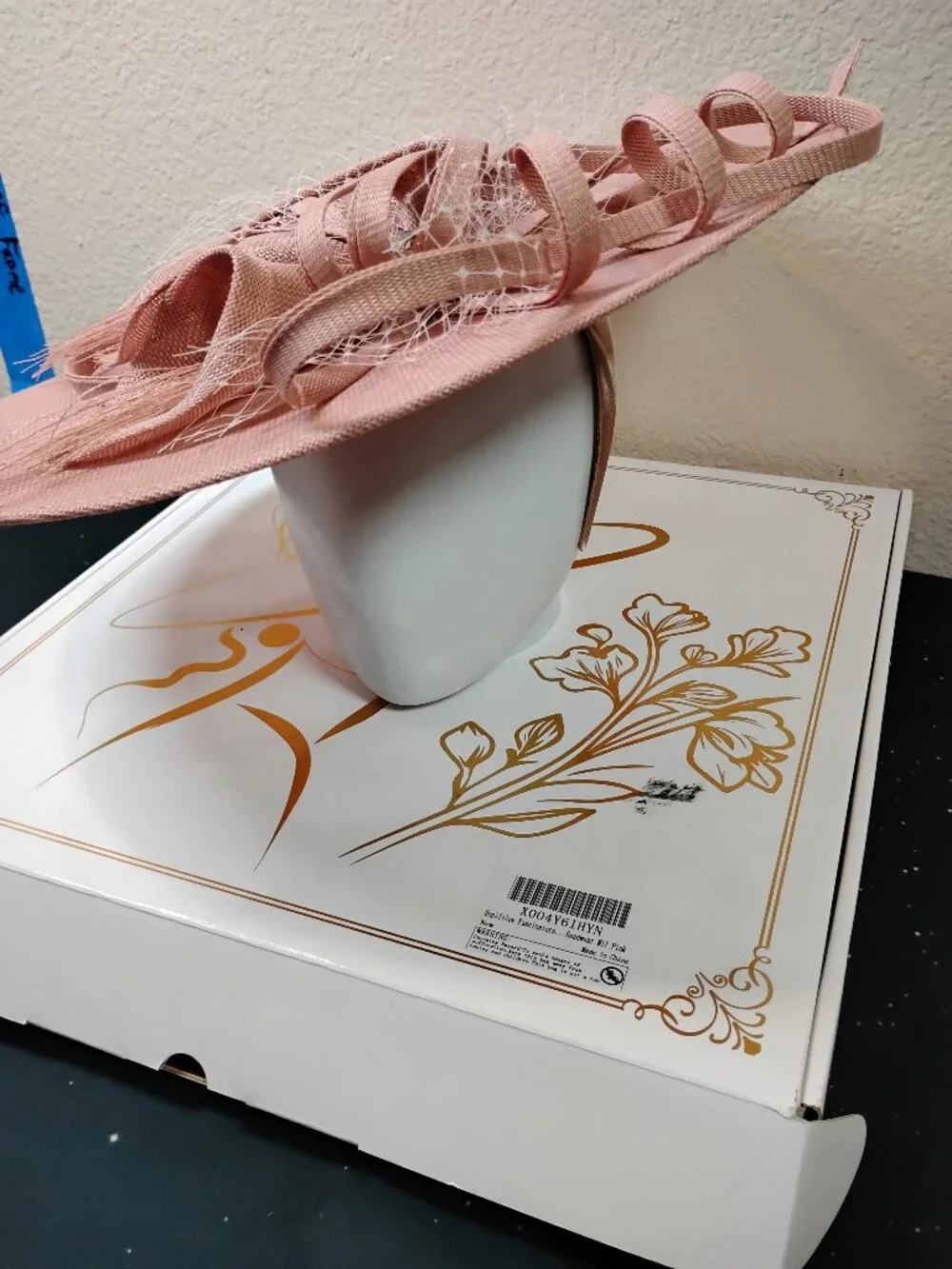 Blush Pink Fascinator Hat Headband Wedding Tea Party Kentucky Derby Bridal